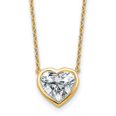 14k 2 1/2ct Heart 18in Bezel Pendant Mounting (No Stone Included)